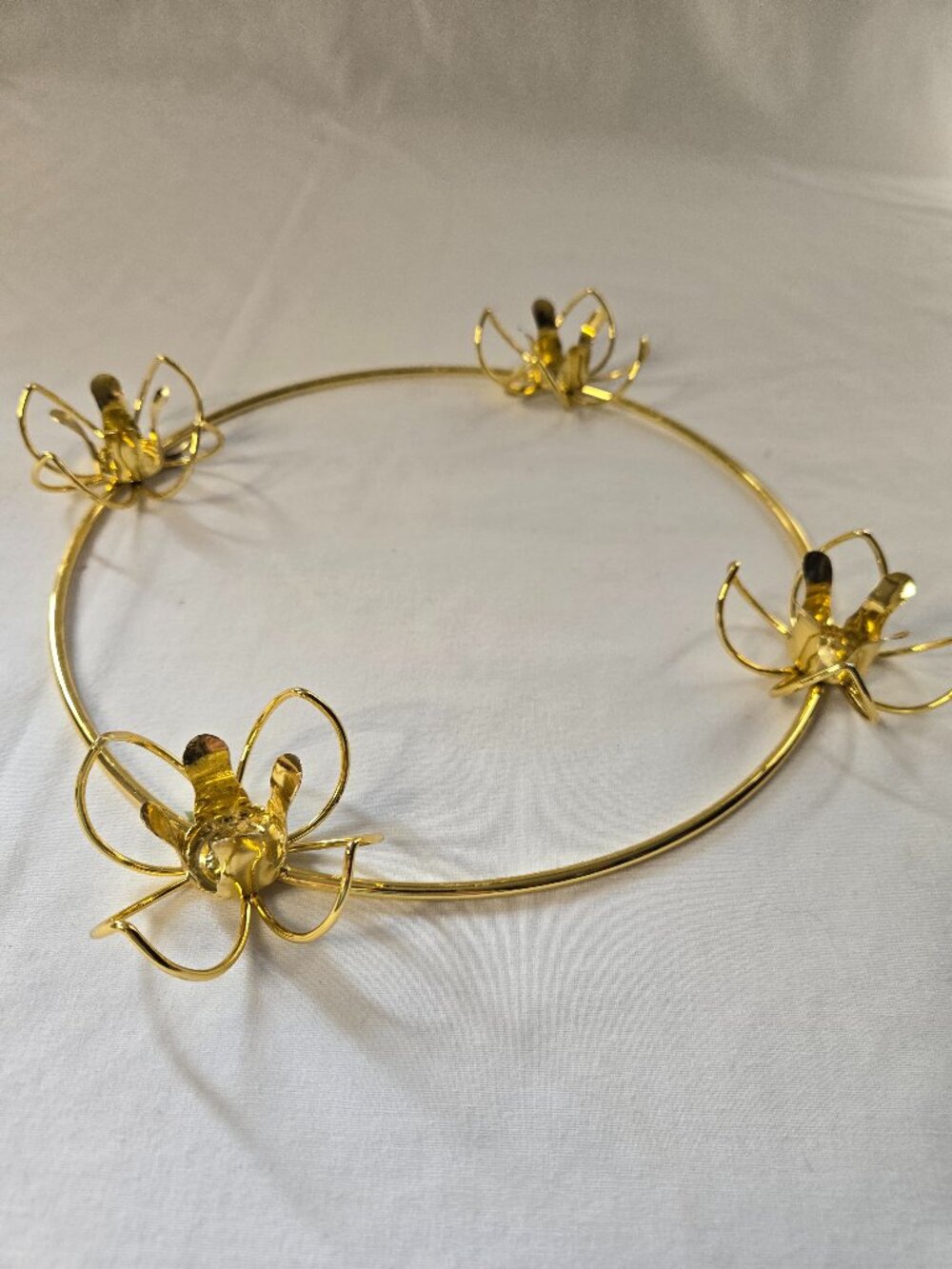 Vintage Metal Gibson Advent-Ring Wreath Candle Holder Christmas